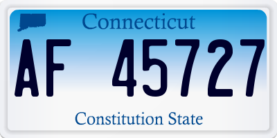 CT license plate AF45727