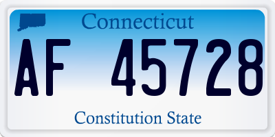 CT license plate AF45728