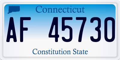 CT license plate AF45730
