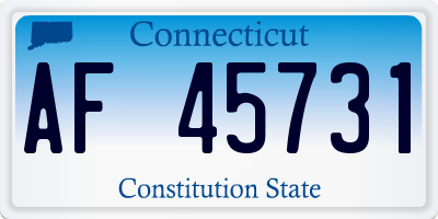 CT license plate AF45731