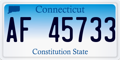 CT license plate AF45733