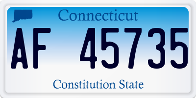 CT license plate AF45735