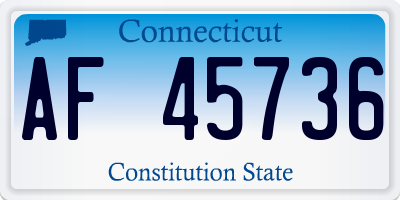 CT license plate AF45736