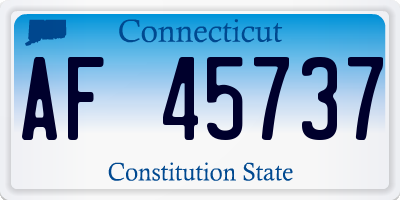 CT license plate AF45737