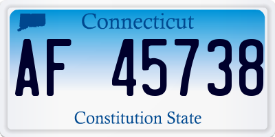 CT license plate AF45738