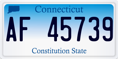 CT license plate AF45739