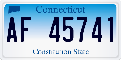 CT license plate AF45741