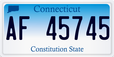 CT license plate AF45745
