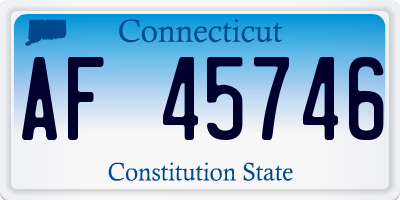 CT license plate AF45746