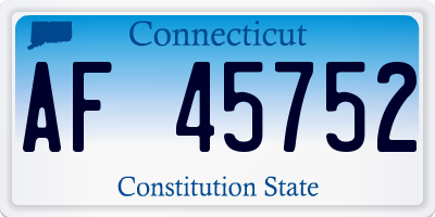 CT license plate AF45752