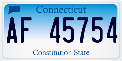 CT license plate AF45754