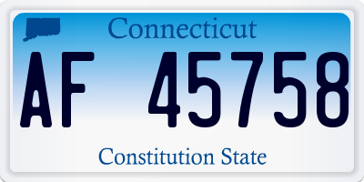 CT license plate AF45758