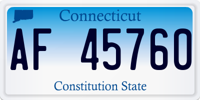 CT license plate AF45760