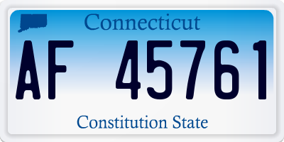 CT license plate AF45761