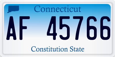 CT license plate AF45766