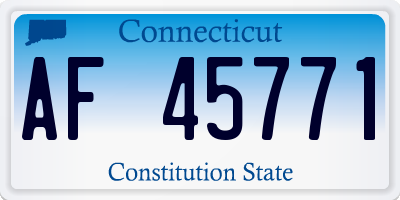 CT license plate AF45771