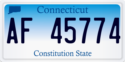 CT license plate AF45774