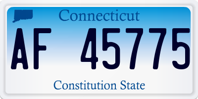 CT license plate AF45775