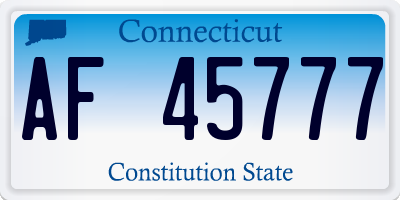 CT license plate AF45777