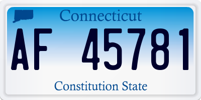 CT license plate AF45781