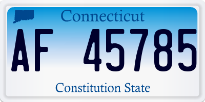CT license plate AF45785