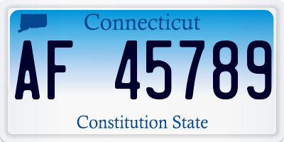 CT license plate AF45789