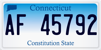 CT license plate AF45792