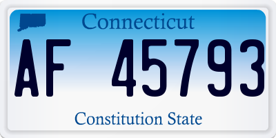 CT license plate AF45793