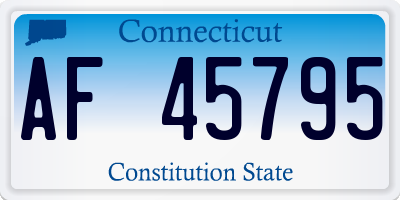 CT license plate AF45795