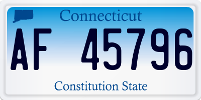 CT license plate AF45796