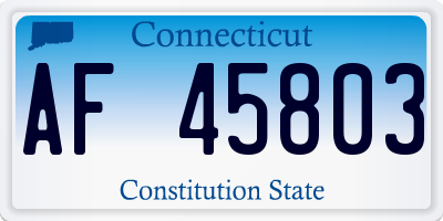 CT license plate AF45803
