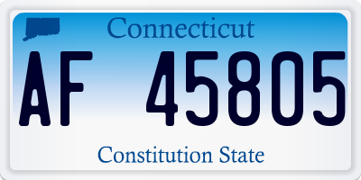 CT license plate AF45805