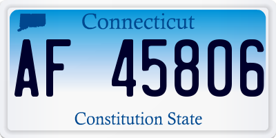 CT license plate AF45806