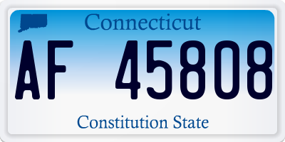 CT license plate AF45808