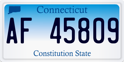 CT license plate AF45809