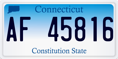 CT license plate AF45816