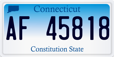 CT license plate AF45818