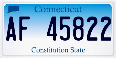 CT license plate AF45822
