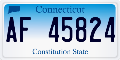 CT license plate AF45824