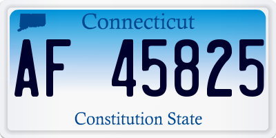 CT license plate AF45825