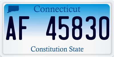 CT license plate AF45830