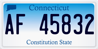 CT license plate AF45832