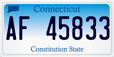 CT license plate AF45833