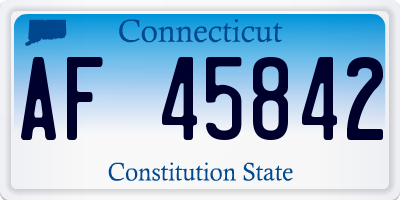 CT license plate AF45842