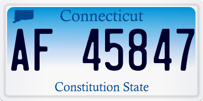CT license plate AF45847
