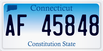 CT license plate AF45848