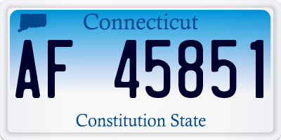 CT license plate AF45851