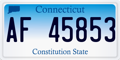 CT license plate AF45853