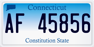 CT license plate AF45856