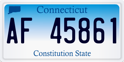 CT license plate AF45861
